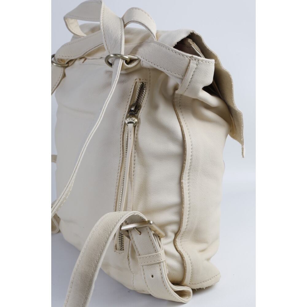 Hobo International Cream Leather Shoulder Bag Large Slouchy Tote Pocket Backpack - Picture 4 of 16